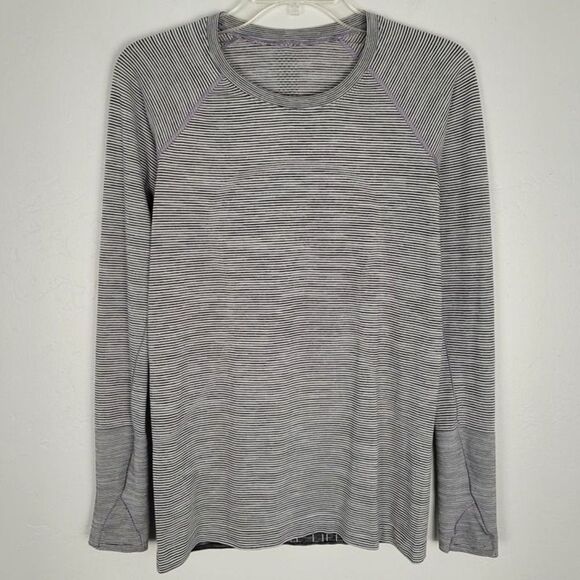 Lululemon Size 8 Swiftly Tech Long Sleeve 2.0 Top Wee Are From Space White Black - Picture 2 of 10